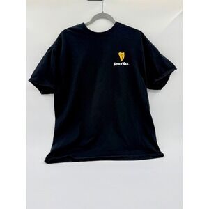 Guinness StoutMan Graphic T-Shirt Mens Black Short Sleeve Brewery Beer Tee‎ XL